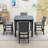 Frosses 5 - Piece Dining Set, Wood Square Dining Room Table and Upholstered Chairs