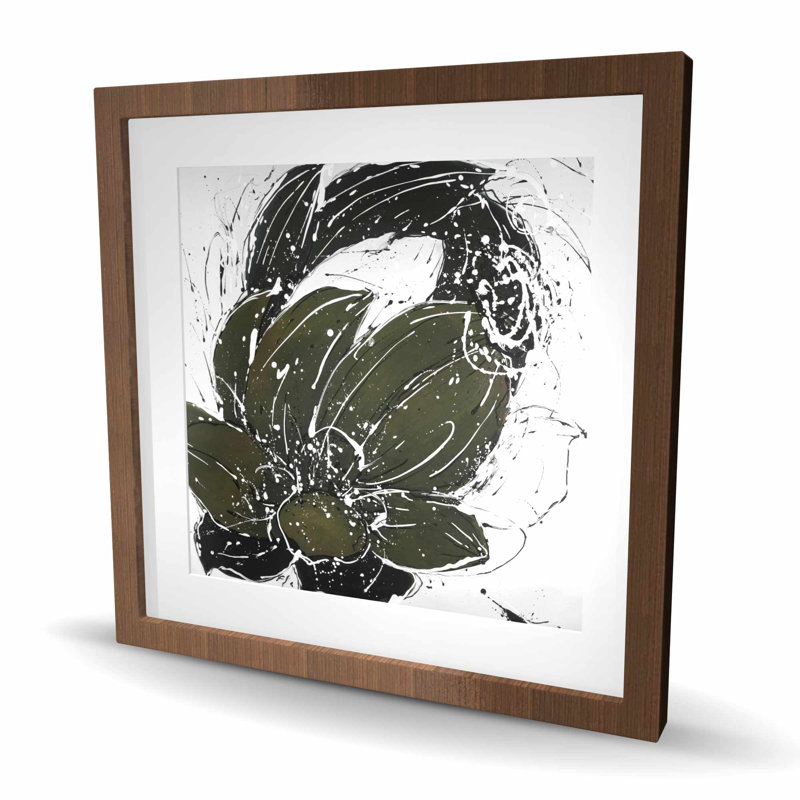 Abstract Flower with Paint Splash - Botanical Framed Print