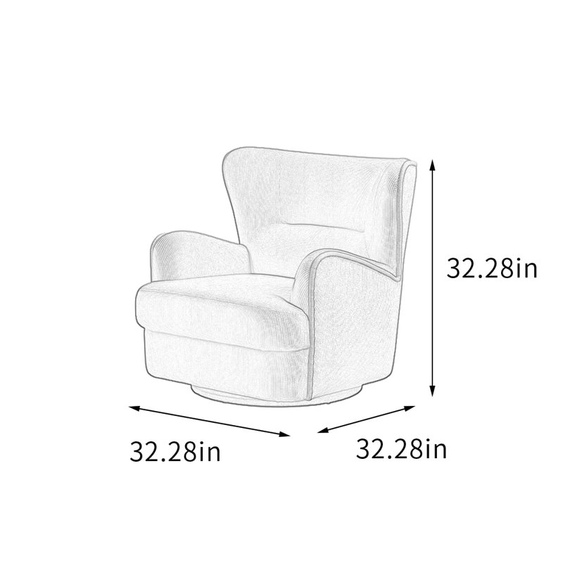 Fauteuil inclinable ergonomique pivotant à 360 °, Jaune