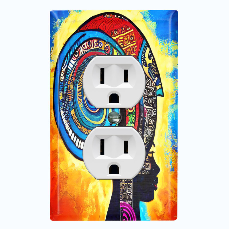Copper Rust Patina Teal Print 1 - Gang Duplex Outlet Standard Wall Plate