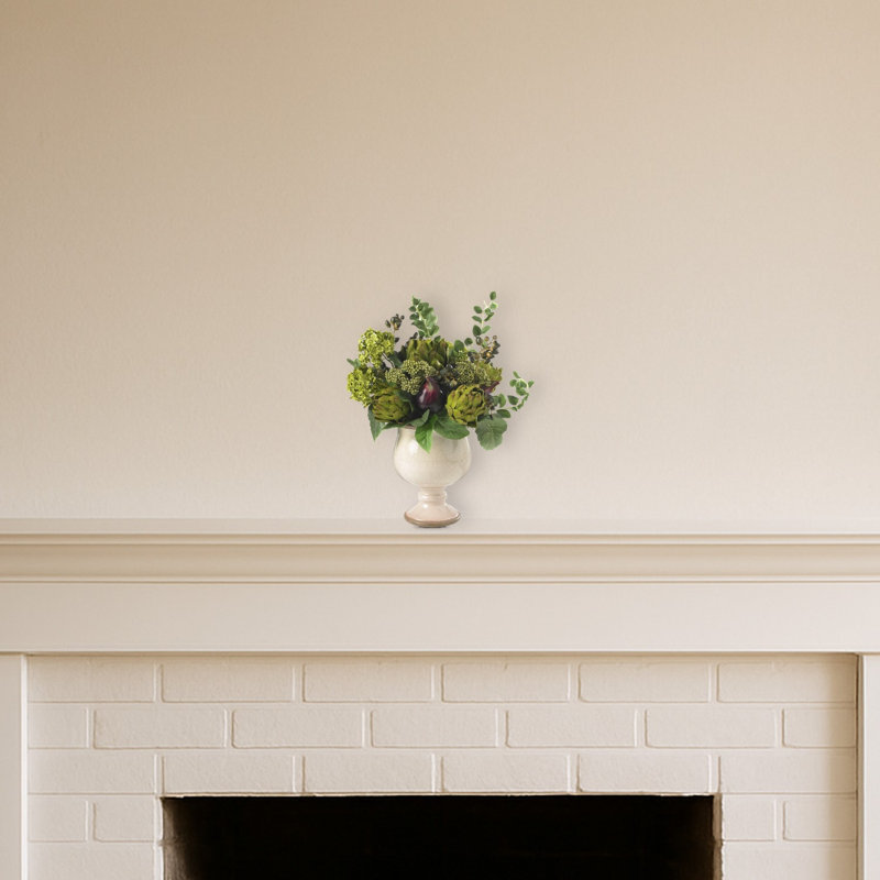 Artichoke and Hydrangea Silk Arrangement in Pot