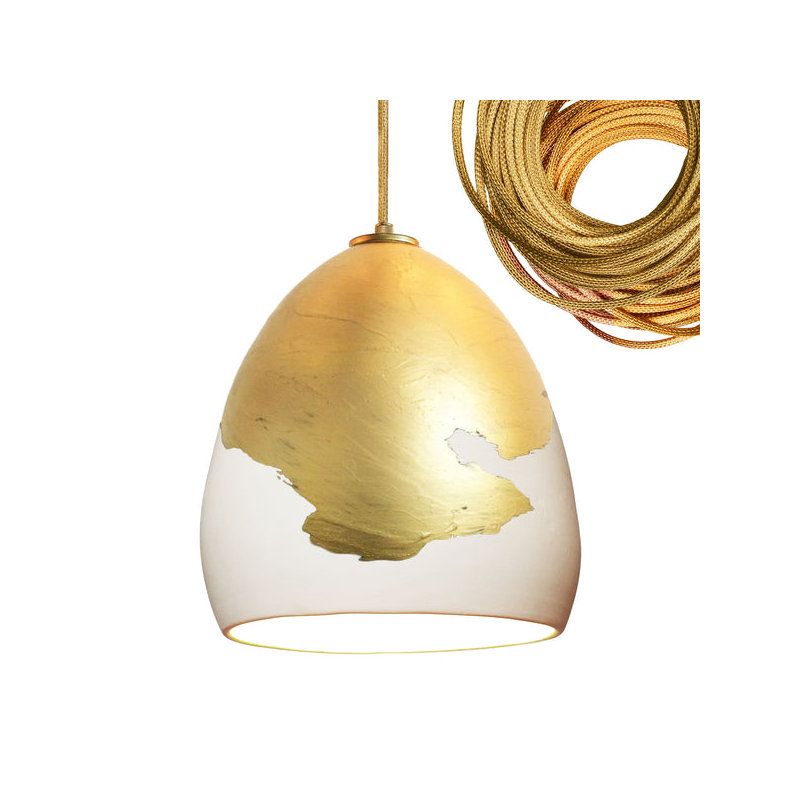 Architect 1 - Light Pendant, UL Listed for Dry Locations, LED Bulb Included, White & Brass Ombre