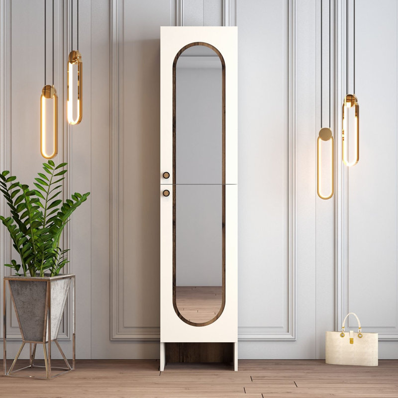 Almendarez Hall Stand, Cream/Walnut