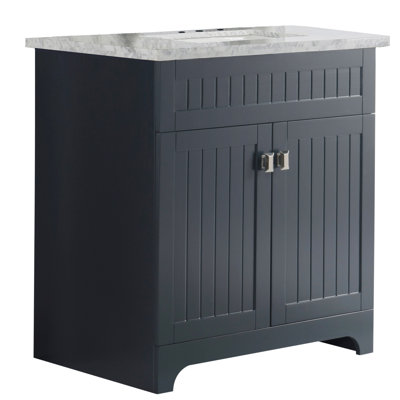 Seacliff 31'' Single Bathroom Vanity with Carrara Marble Top