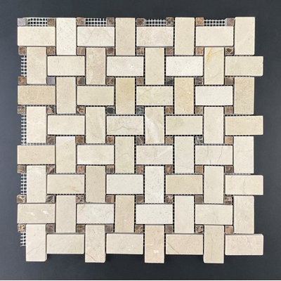 1" x 2" Marble Basketweave Mosaic Wall & Floor Tile