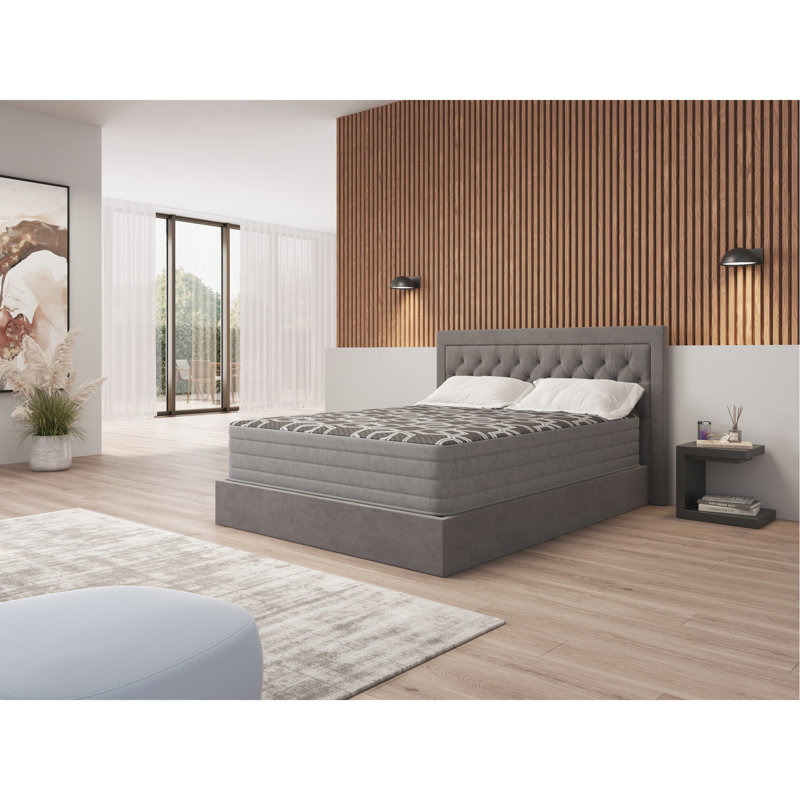 Matelas double 12 po - Service de couchage moyen et plus frais Cuivre recouvert de glace avec bruit argent et graphite - Ressorts de périmètre réglables