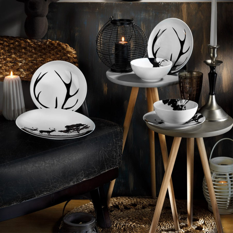 Arnoldina Porcelain China Dinnerware Set 24 Piece - Service for 6