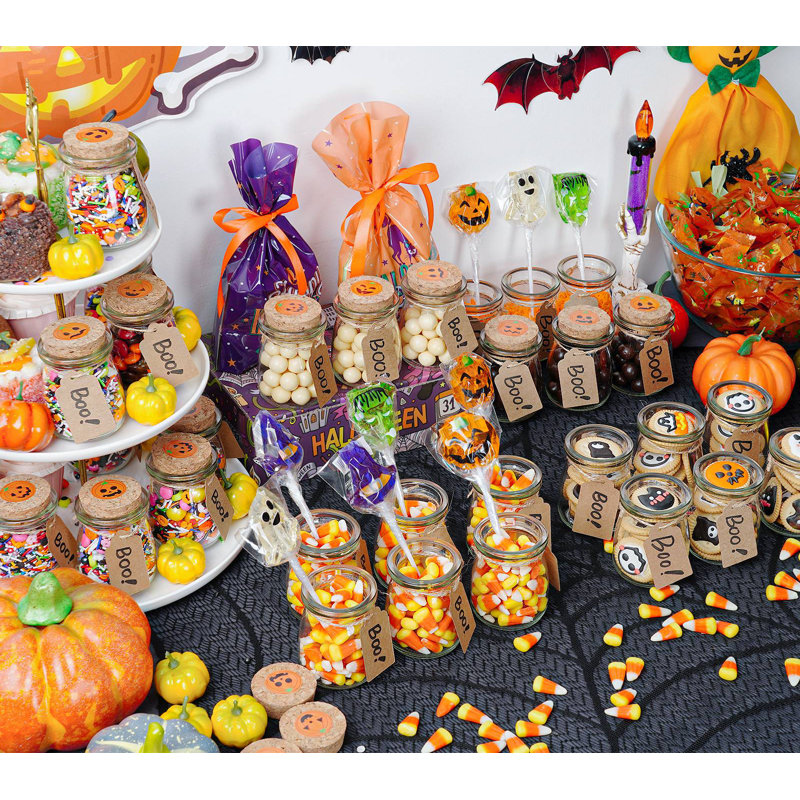 Paquet de 40 bocaux en verre de 3,4 oz avec couvercles en liège pour Halloween