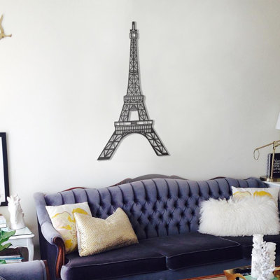 Élégant accessoire mural décoratif en métal, noir, 17,3 po x 27,6 po | 100% métal, épaisseur: 0,08 pouce | Conception murale facile, parfaite pour la décoration intérieure et les intérieurs modernes, élément décoratif durable et élégant