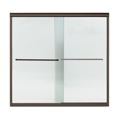 Finesse 58.06 in. H Bypass Frameless Shower Door with Clear Glass