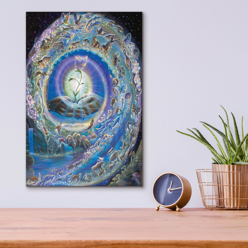 «Spirale de la création» par Verena, art mural acrylique, 12 po x 16 po