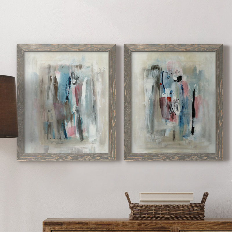 «Rain Shadow I», ensemble de 2 reproductions d'art, Pas de tapis, H 24 po x l 36 po x P 1,5 po, Toile avec cadre gris