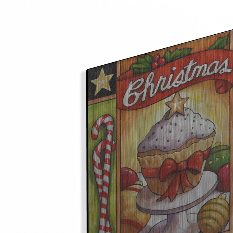 The Holiday Aisle® 'Christmas Cupcake' by Cathy Horvath-Buchanan Metal Wall Art, 16" H x 12" W