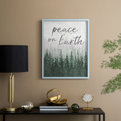 «Peace on Earth», reproduction encadrée - bois massif