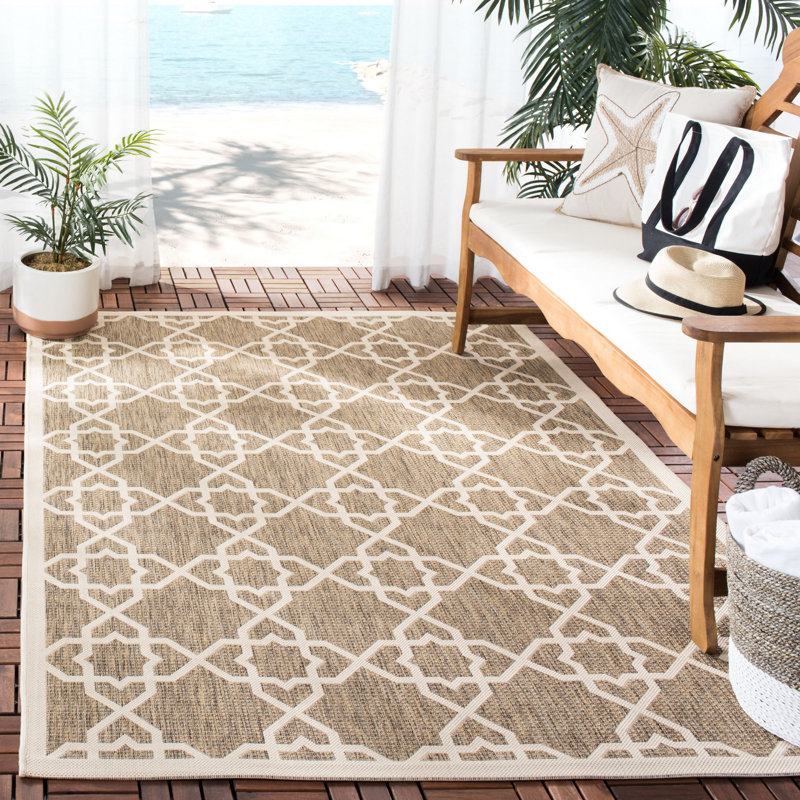 Tapis d'intérieur / extérieur à motif géométrique Dirks Performance, Rectangle 6 pi 7 po x 9 pi 6 po