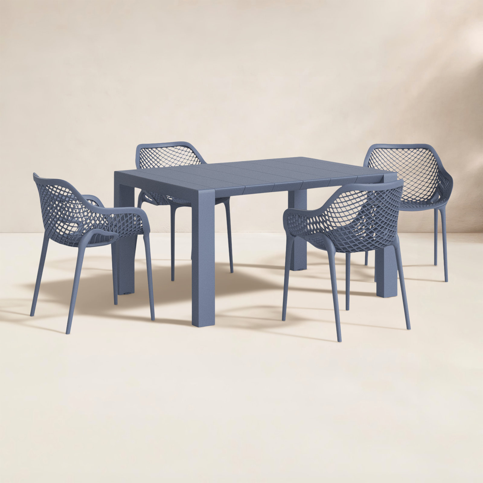 Asherton 55" Patio Dining Set, Dark Gray
