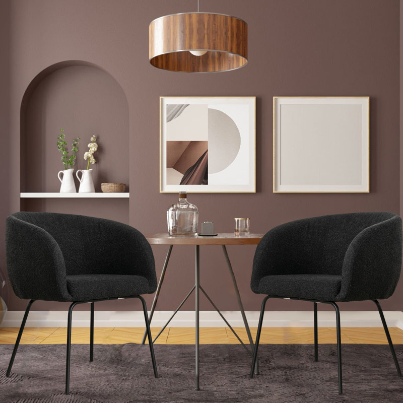 Damle 19.49'' H Upholstered Metal Armchair, Black