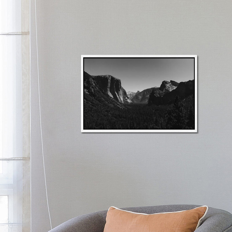 Tunnel View, Yosemite National Park IV by Bethany Young - Print on Canvas, White Framed, 45.72cm H x 66.04cm W x 3.81cm D