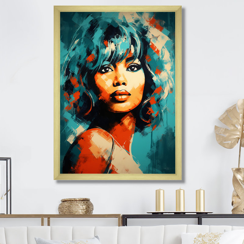 Turquoise Turner III - Portrait, reproduction d'art mural_105867, H 32 po x l 16 po x P 1 po, Encadrement doré