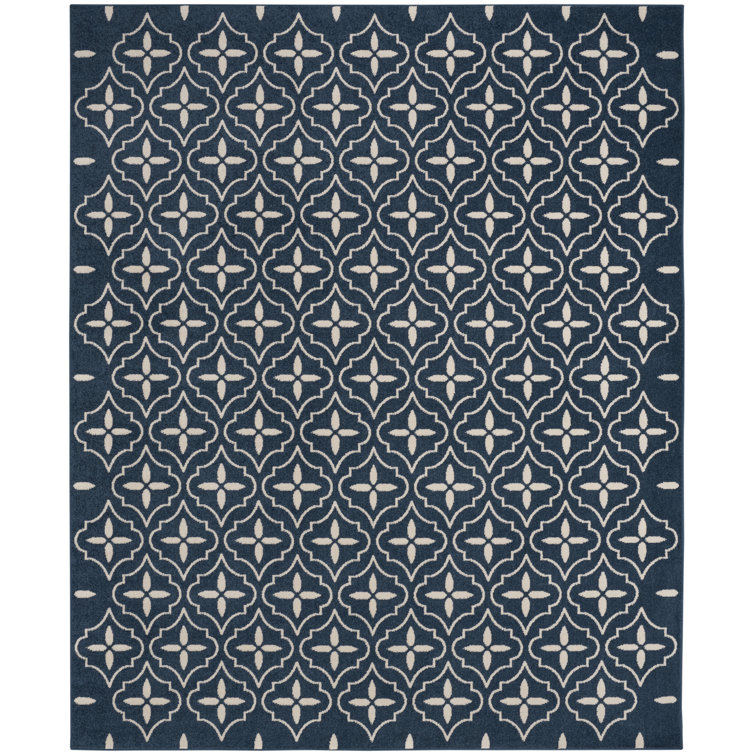 Nourison Essentials Navy/Ivory Indoor/Outdoor Area Rug
