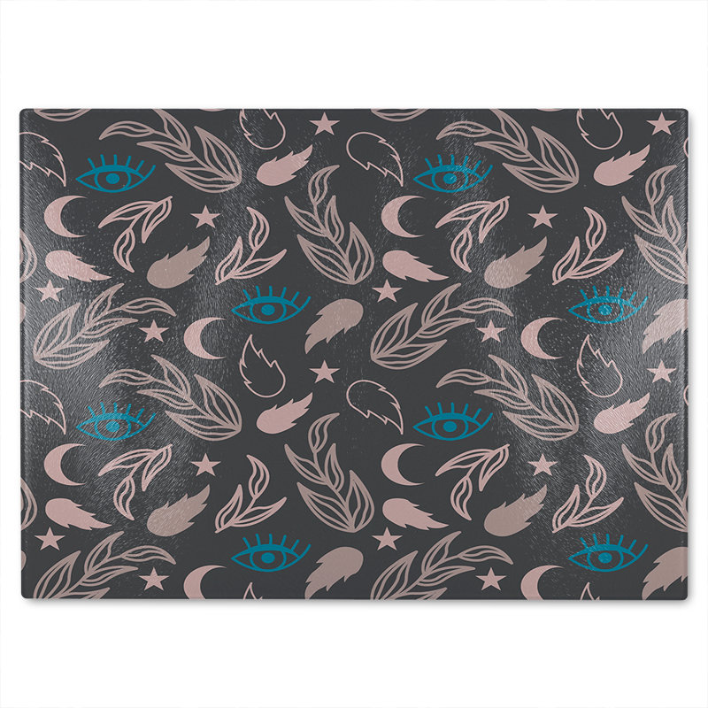 Floral Magic Eyes Glass Chopping Board, 28cm L x 20cm W
