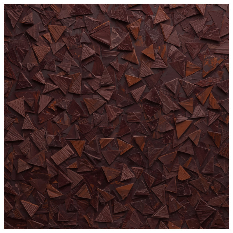 Tapisserie murale brune triangulaire en mosaïque - Décoration murale triangles, H 104 po x 88 avec 4 œillets