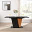 Table de salle à manger extensible avec rangement intégré, table en bois avec structure en métal robuste et base en panneau de fibres à densité moyenne, plateau de table réglable-1505851736-1505851741