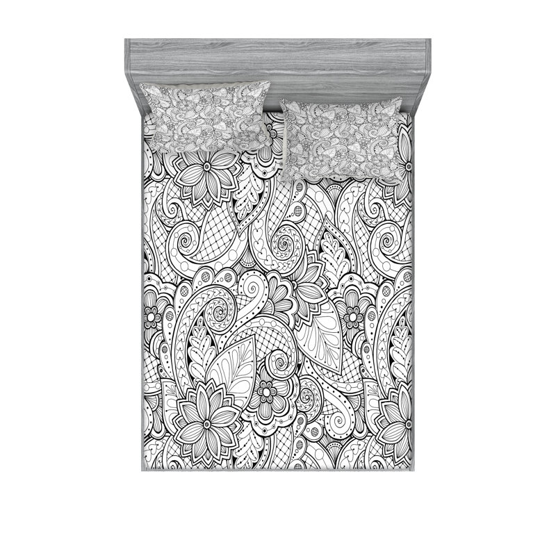Drap-housse et taie décorative Ambesonne, Ensemble de draps pour grand lit + 5 pièces suppl