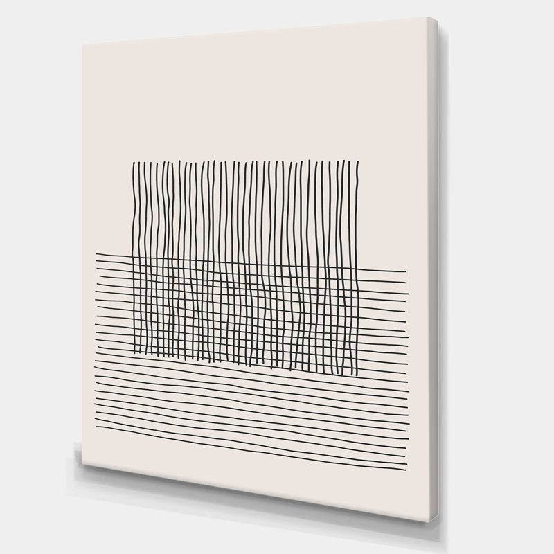 Lignes géométriques minimalistes et carrés en V - imprimé, H 32 po x l 24 po x P 1 po