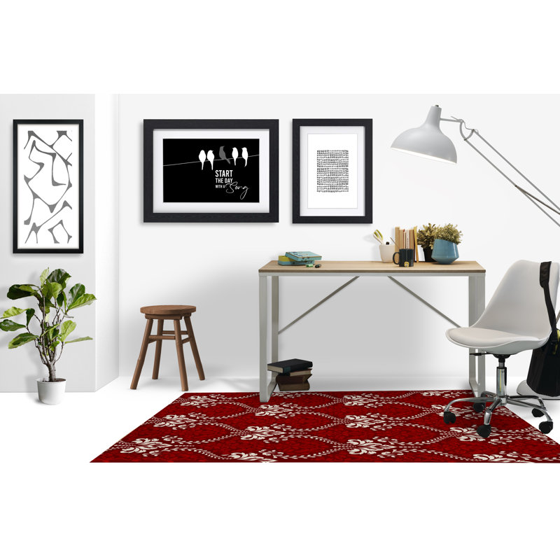 Tapis de chaise rectangulaire Novelle, L 48 po x L 72 po, Rouge
