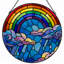 Panneau de vitrail 12 "H Rainbow Clouds-452678804