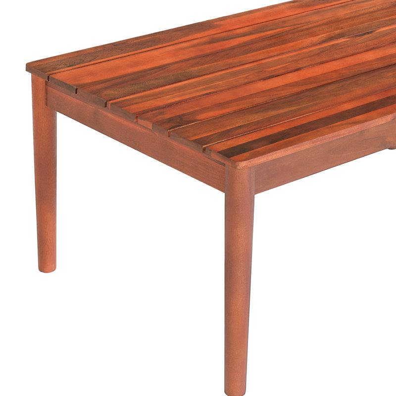 Rustic Wood Outdoor Coffee Table, Color, 36.36" Wide, 21.04" Deep, 14.79" Tall Table In Style, Construction, X 14.79", Streamlined Feature