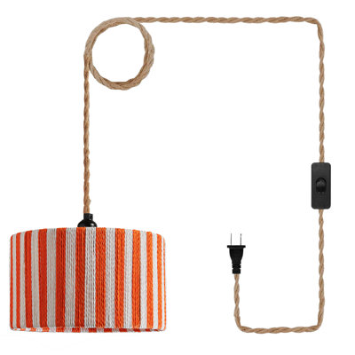 Suspension en rotin de style bohème avec câble d'alimentation de 4,5 m