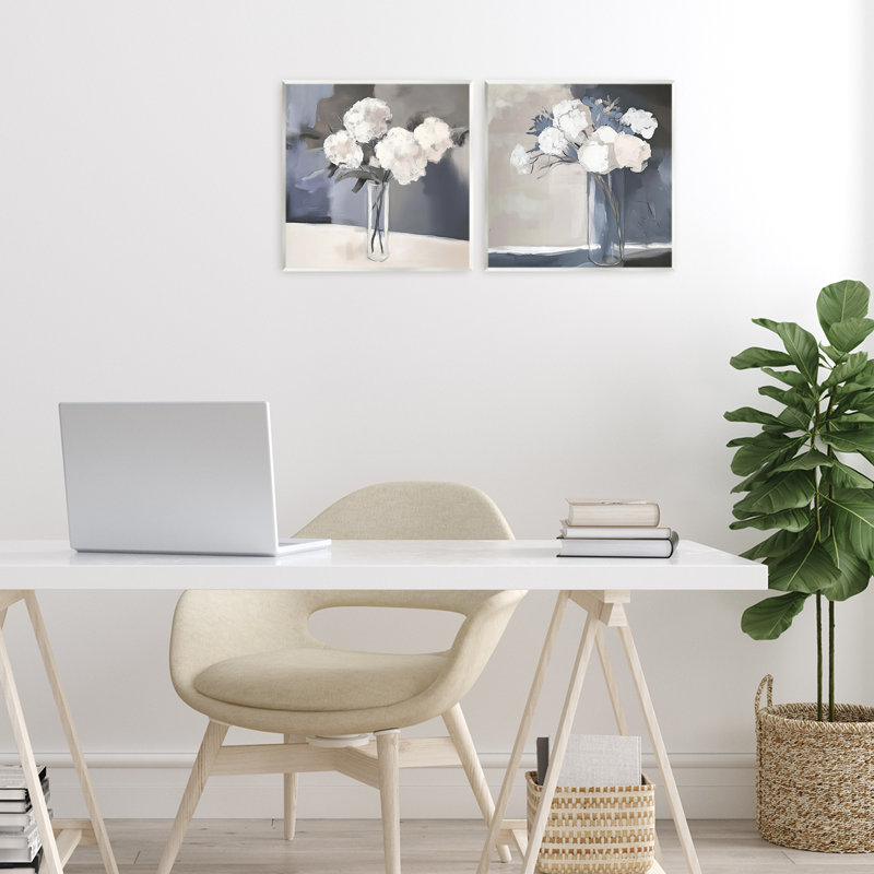Ensemble de 2 plaques murales Gentle Hydrangea Petals, design par Mona Grace