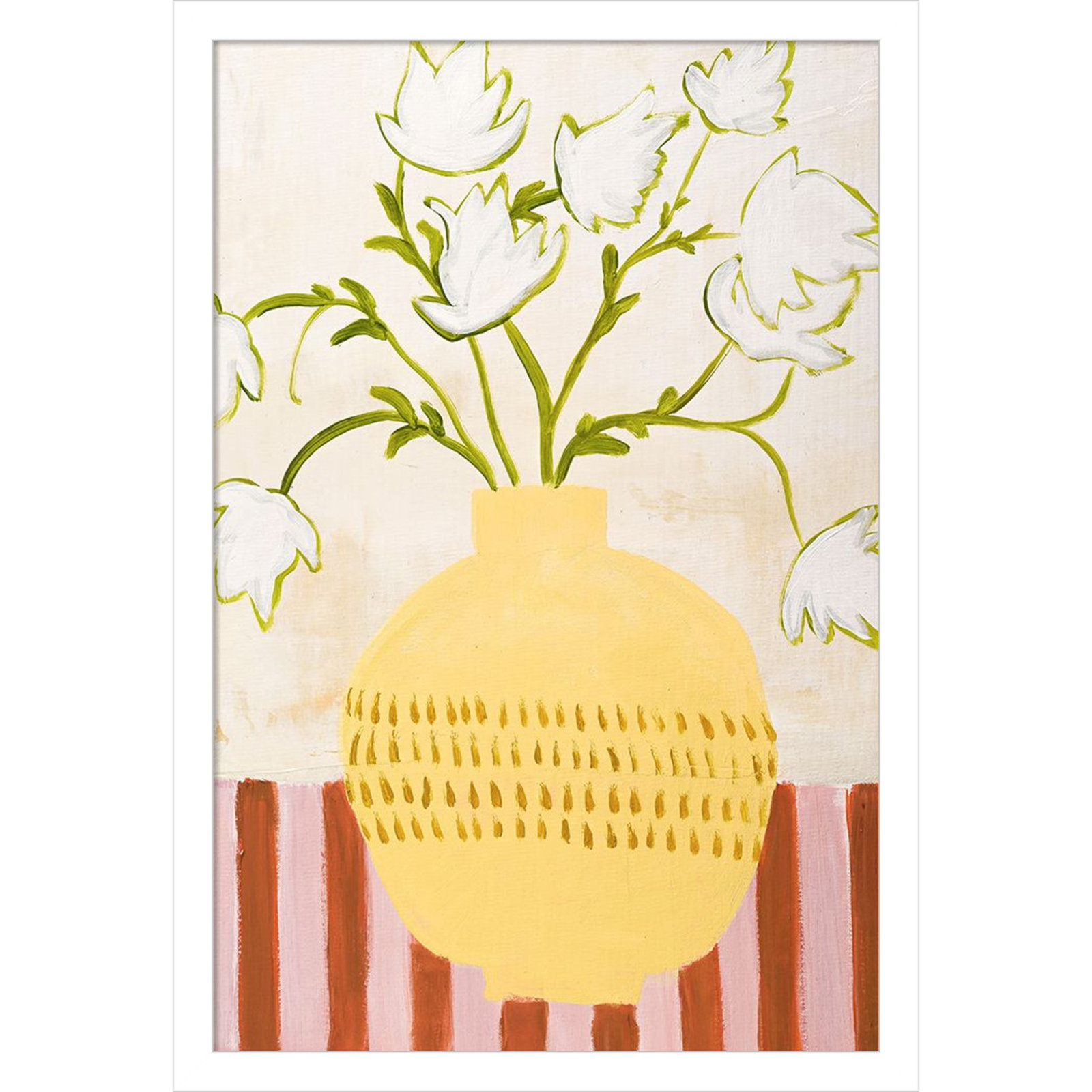 Yellow Vase Print by Design Fabrikken, 21" H x 15" W, White