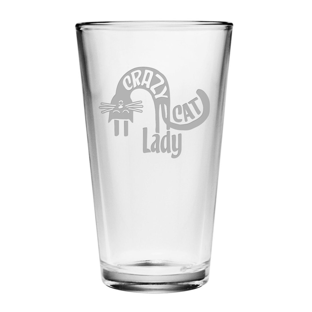 Crazy Cat Lady 16oz. Pint Glass Set (Set of 4) Susquehanna Glass