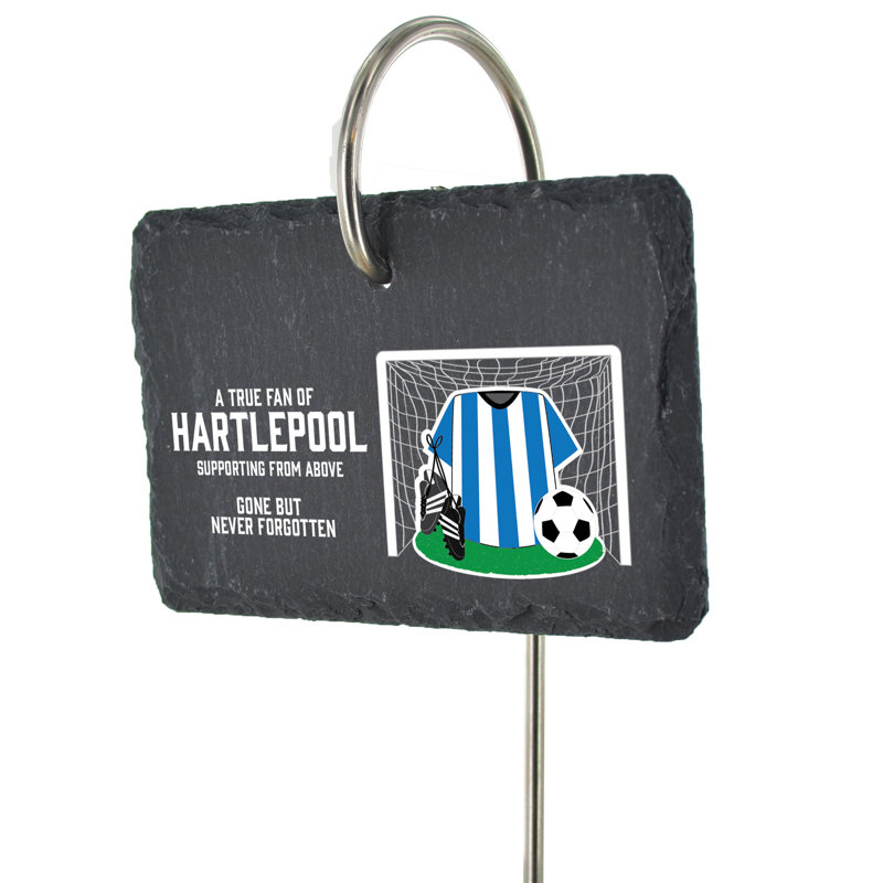Bluntson Hartlepool Fan Football Slate Grave Marker Memorial Plaque