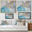 Encre liquide turquoise et bleue - Peinture sur toile-119116633-67202090-67202087
