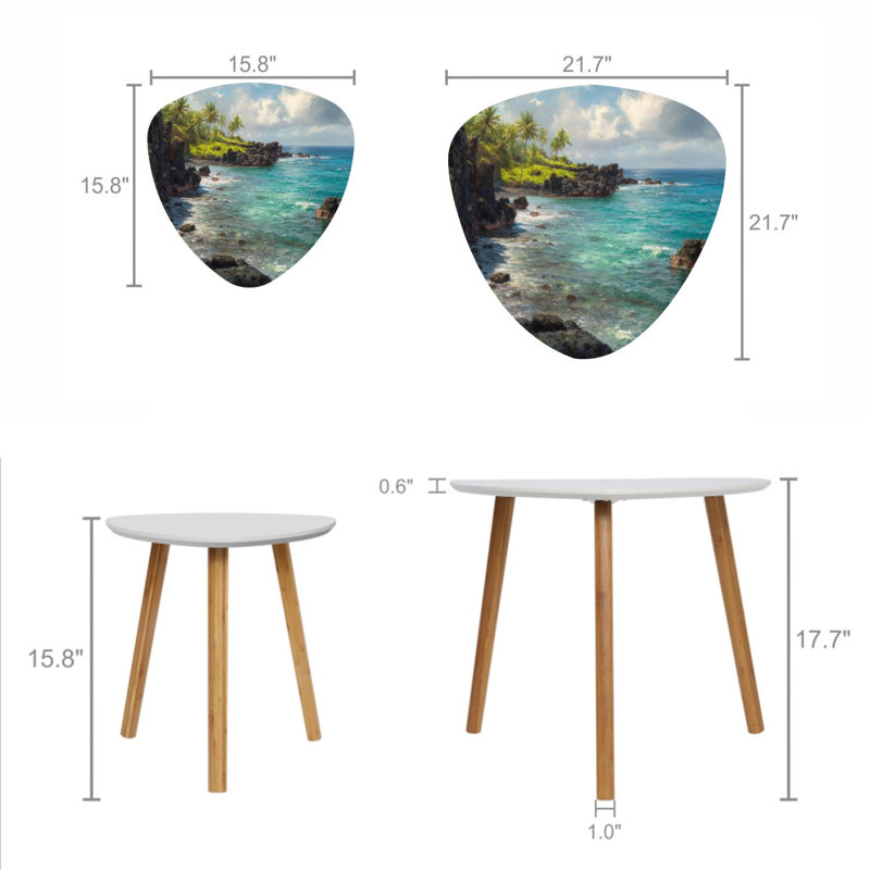 Ensemble de 2 tables basses gigognes Triangle Tropical
