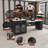 80-Inch Expandable Kitchen Island With Built-In Power Sockets For The Dining Table, With Cabinets And A 2-Drawer Mobile Storage Trolley-1981920833
