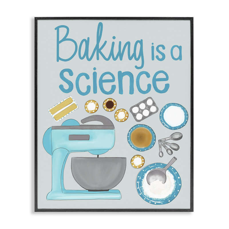 «Bake Is A Science», dessin par Christine Becker, H 14 po x l 11 po, Giclée encadrée noir minuit