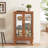 2 Doors Curio Cabinet with Tempered Glass Doors