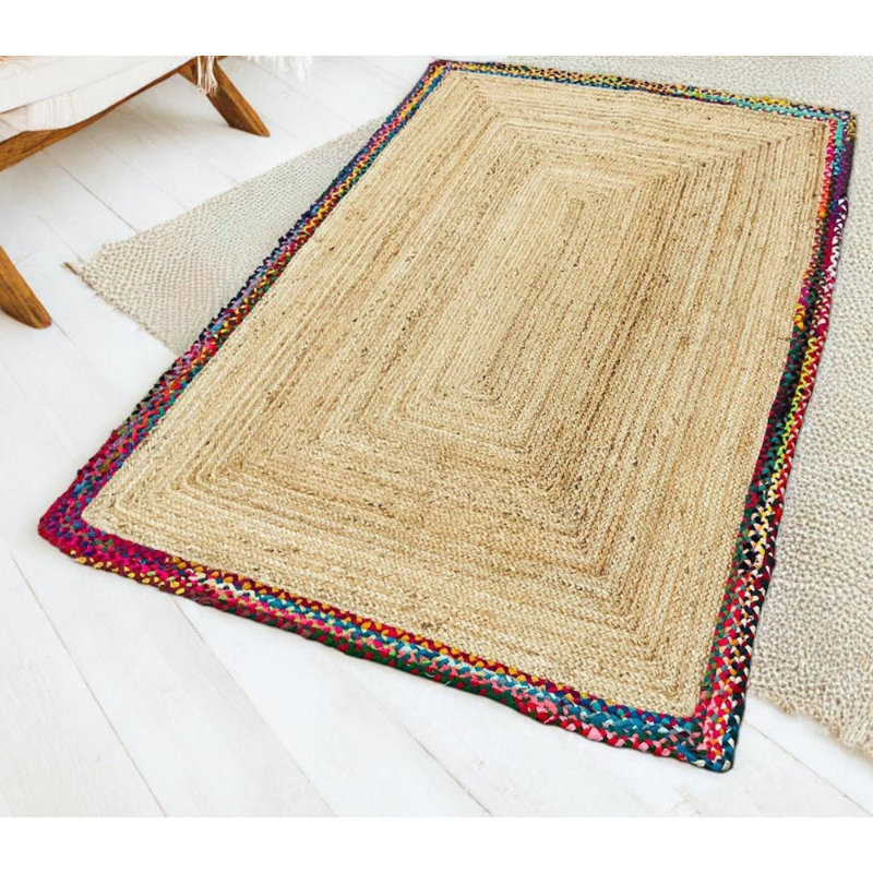 Eshanni Geometric Hand Braided Area Rug, Rectangle 120 x 180 cm