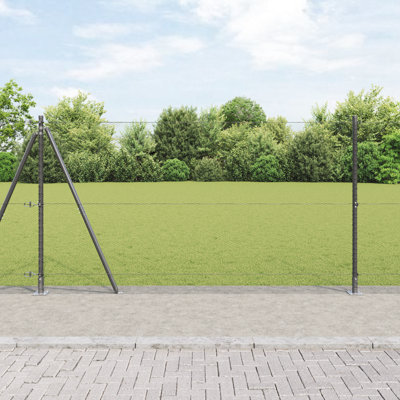 Vidaxl Hexagon Fence Grey Steel