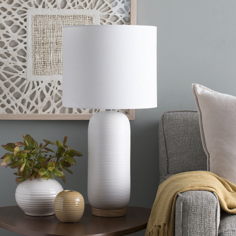 Metal Table Lamp, Ivory