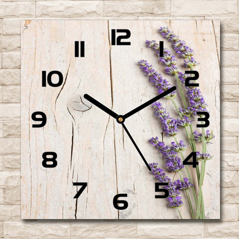 Hara Glass Wall Clock, Black/White/Violet