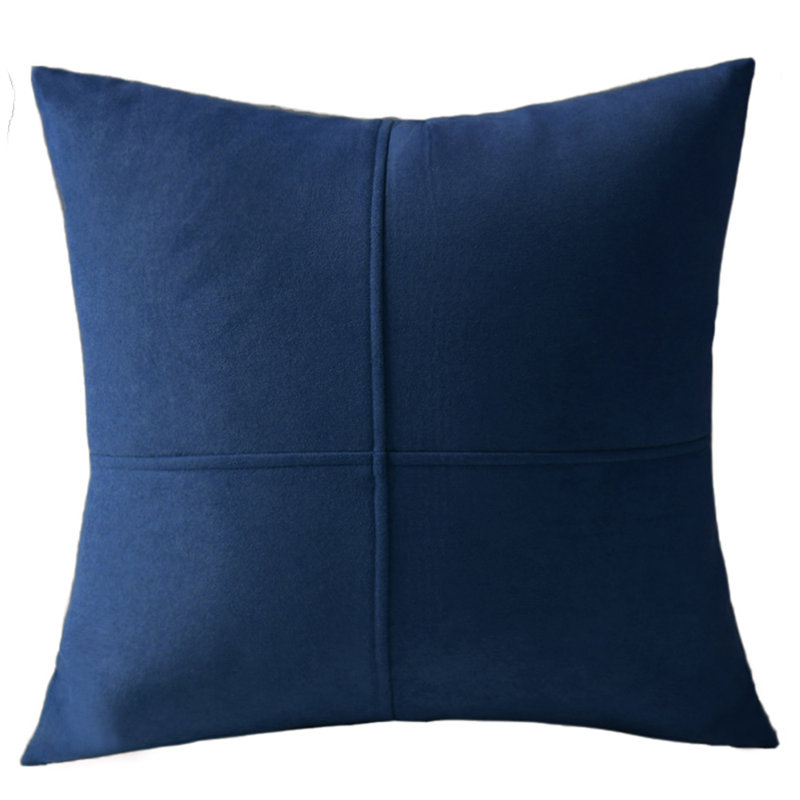 Bleu marine - ensemble de 2 coussins décoratifs de couleur unie quadrant complet avec inserts taille 18 po x 18 po, Marine