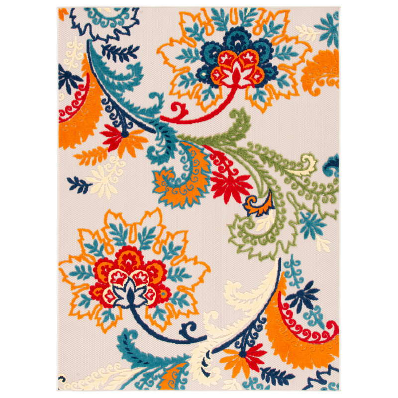Purcellville Performance Floral Indoor/Outdoor Area Rug, Rectangle 4'5" x 6'5"