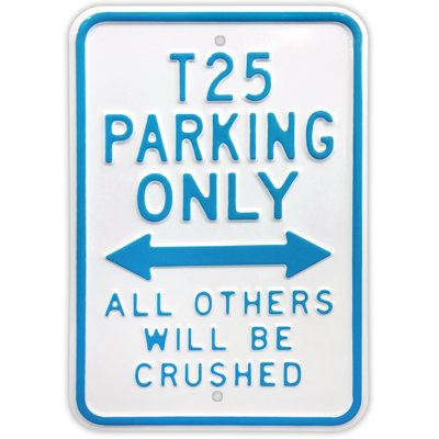 VW T25 Parking Only - No Frame Print on Metal