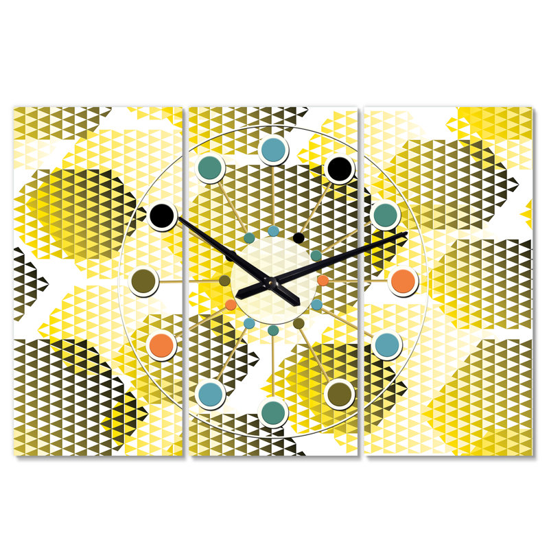 Horloge murale hexagonale rétro surdimensionné Mid-Century